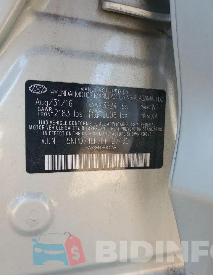 5NPD74LF7HH127430 Photo# 12