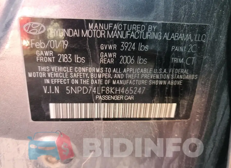 5NPD74LF8KH465247 Photo# 12