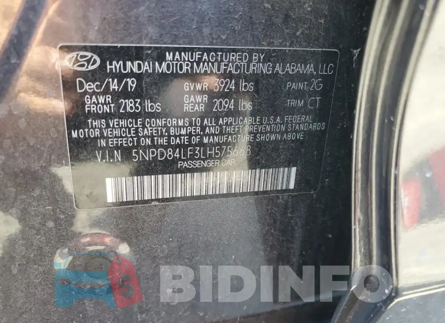 5NPD84LF3LH575668 Photo# 12