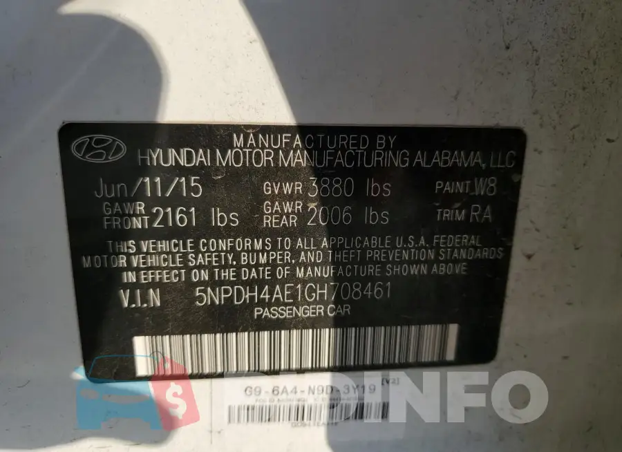 5NPDH4AE1GH708461 Photo# 12