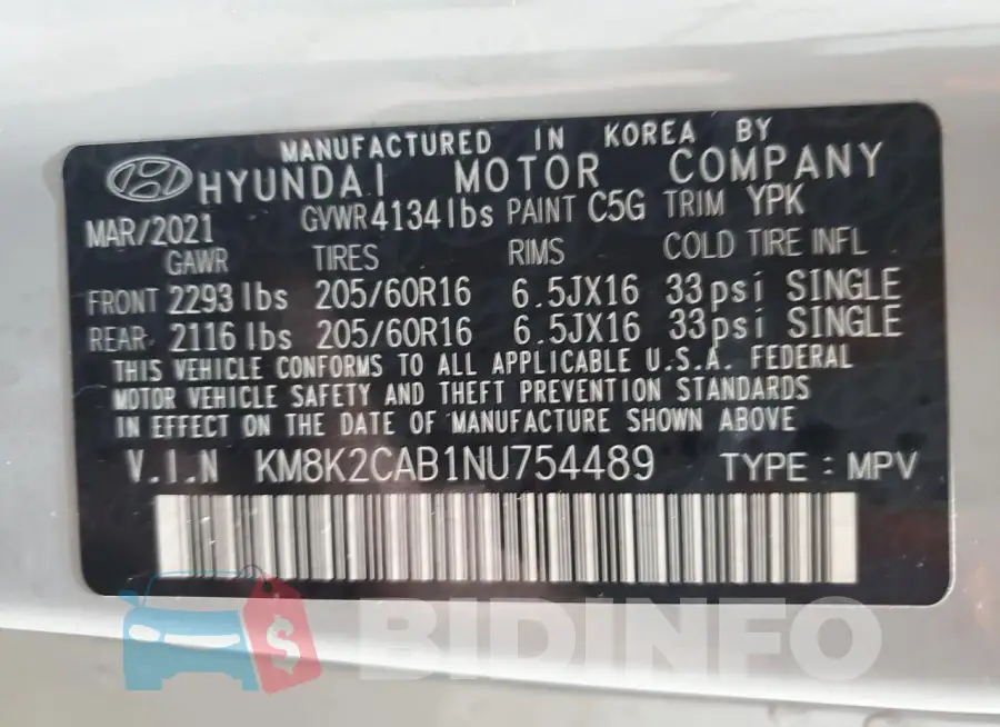 KM8K2CAB1NU754489 Photo# 13