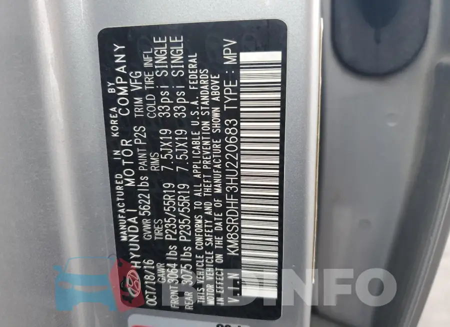 KM8SRDHF3HU220683 Photo# 13