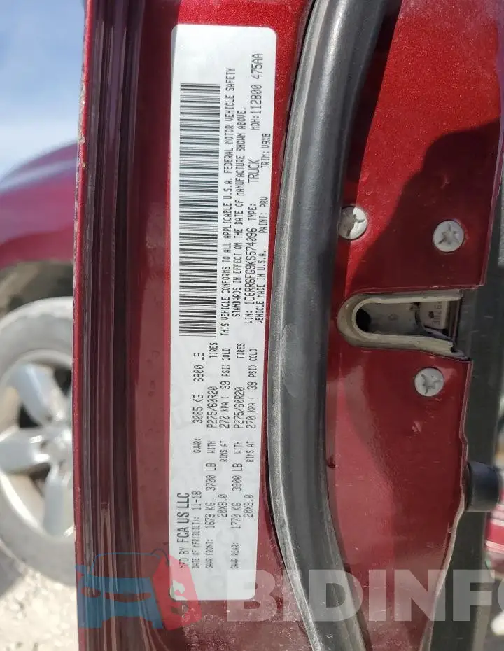 1C6RR6FG9KS574096 Photo# 12