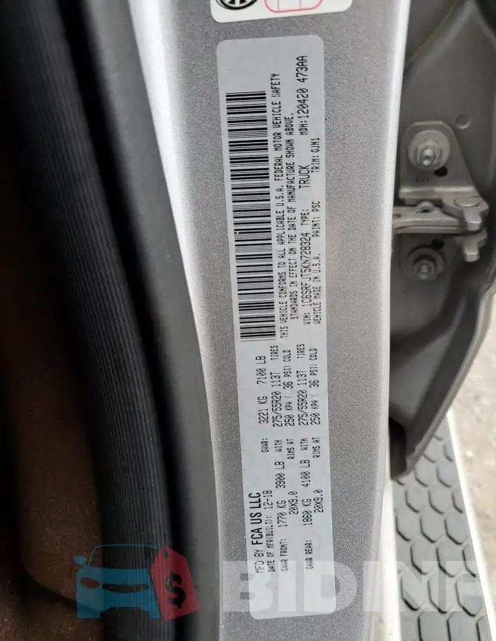 1C6SRFJT5KN728324 Photo# 12