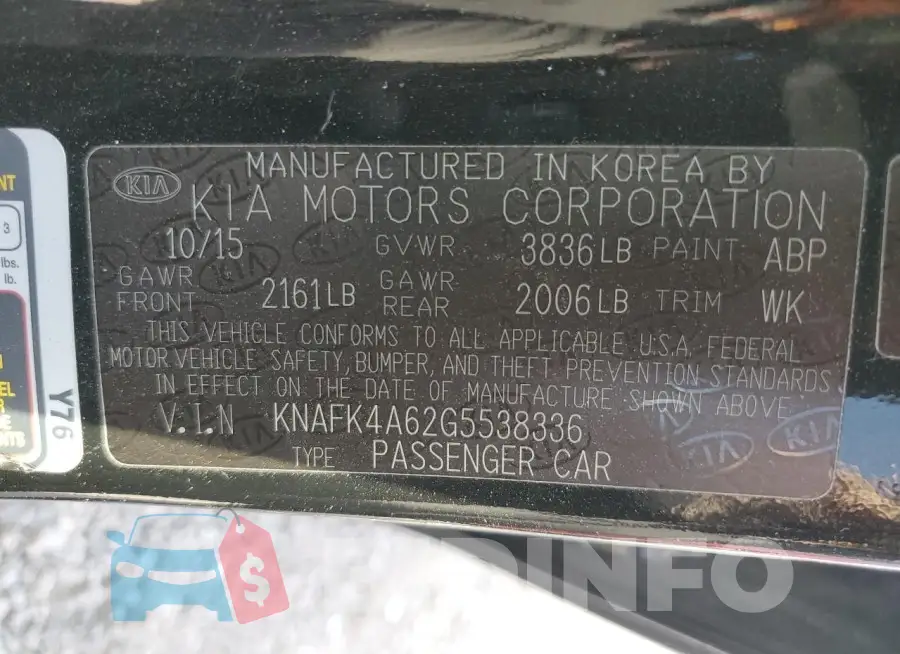 KNAFK4A62G5538336 Photo# 12