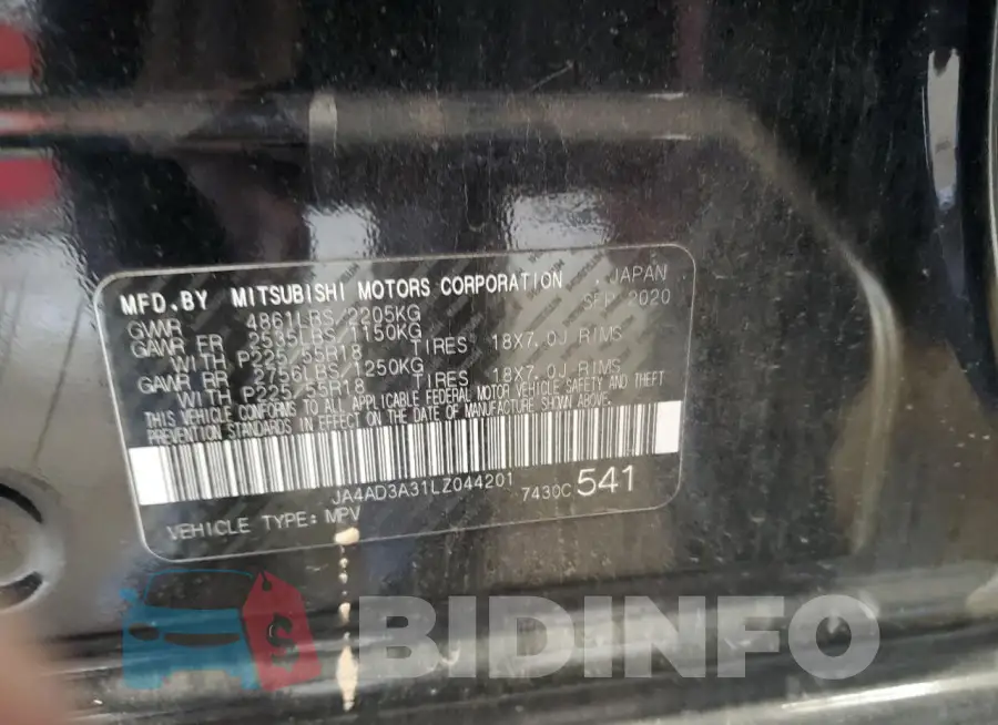 JA4AD3A31LZ044201 Photo# 13