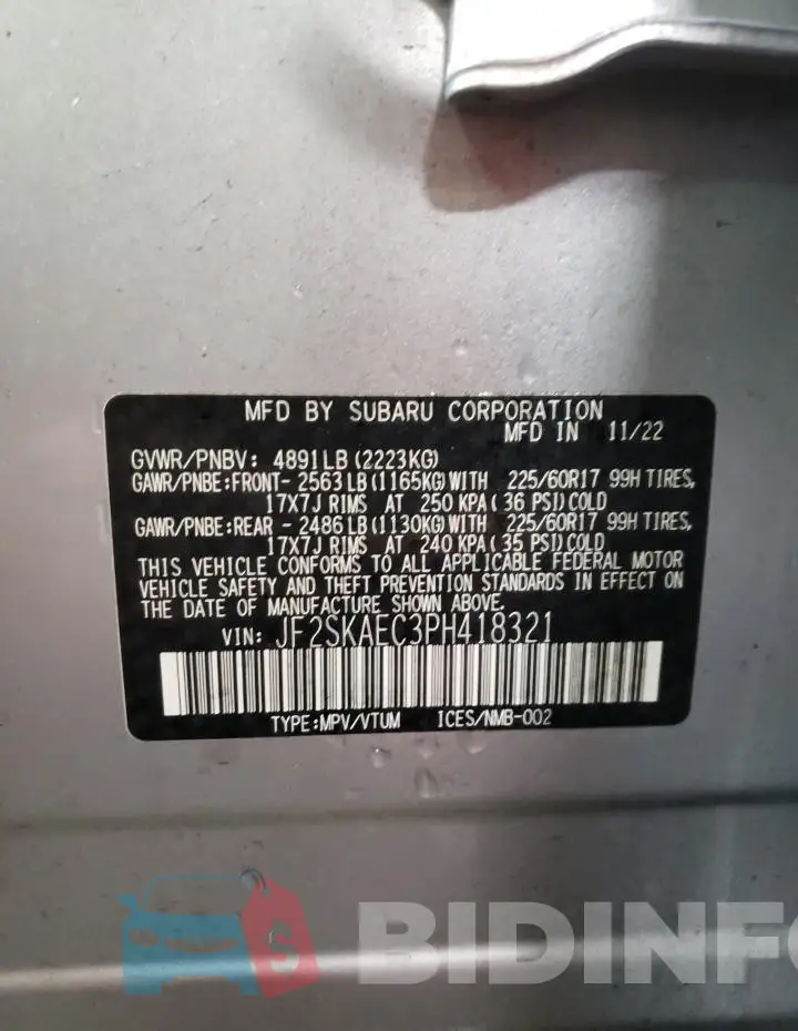 JF2SKAEC3PH418321 Photo# 13