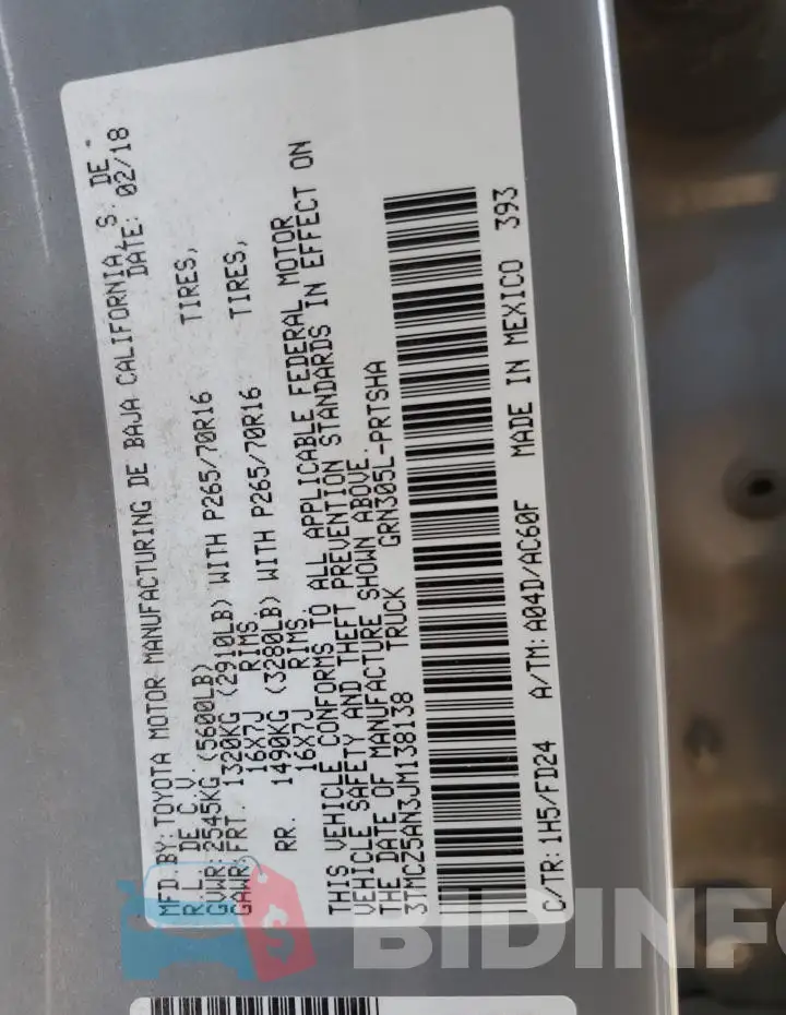 3TMCZ5AN3JM138138 Photo# 12