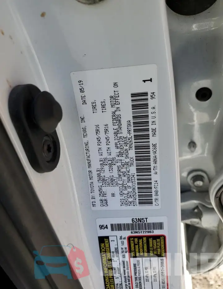 5TFAX5GN9KX153341 Photo# 12