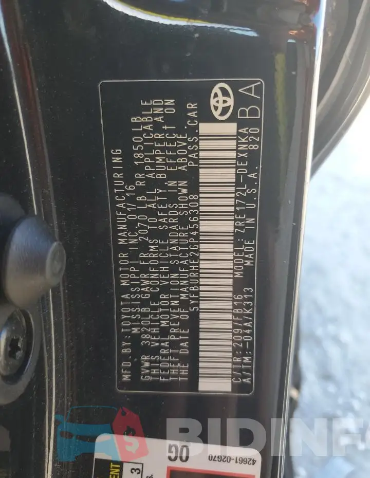 5YFBURHE2GP456308 Photo# 12