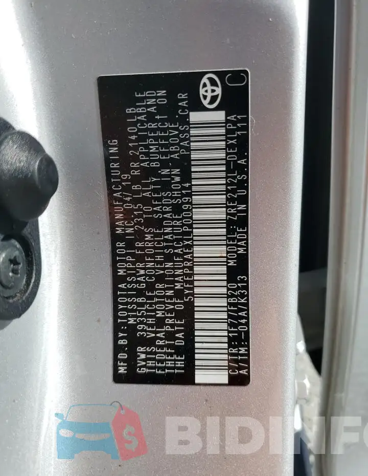 5YFEPRAEXLP009914 Photo# 12