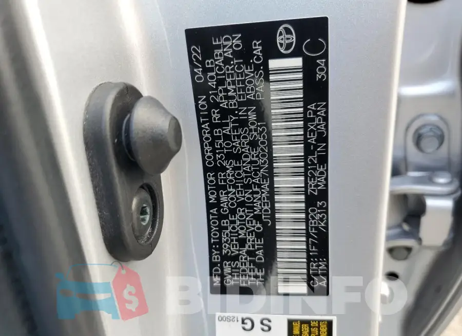 JTDEPMAE7N3020531 Photo# 12