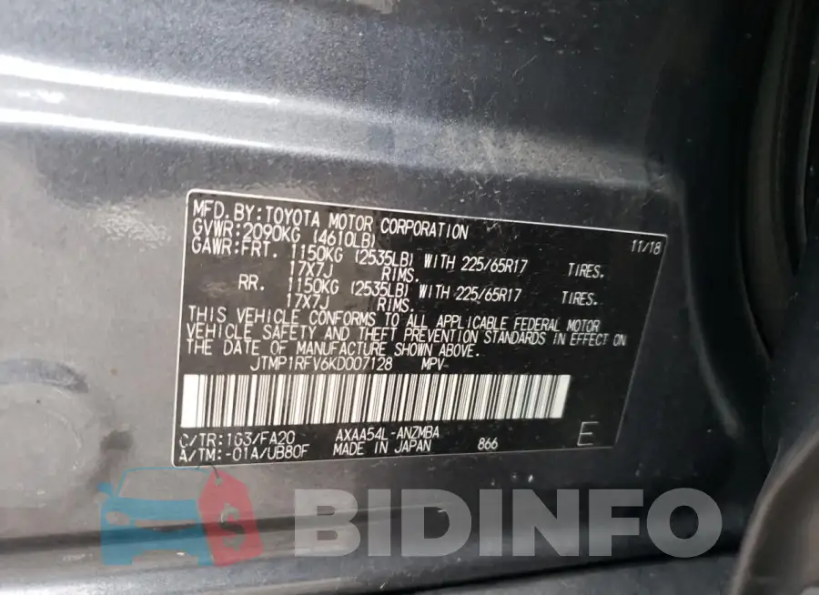 JTMP1RFV6KD007128 Photo# 14