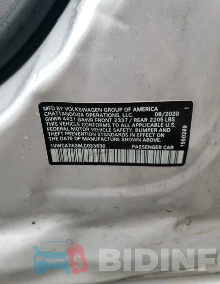 1VWCA7A39LC023630 Photo# 12