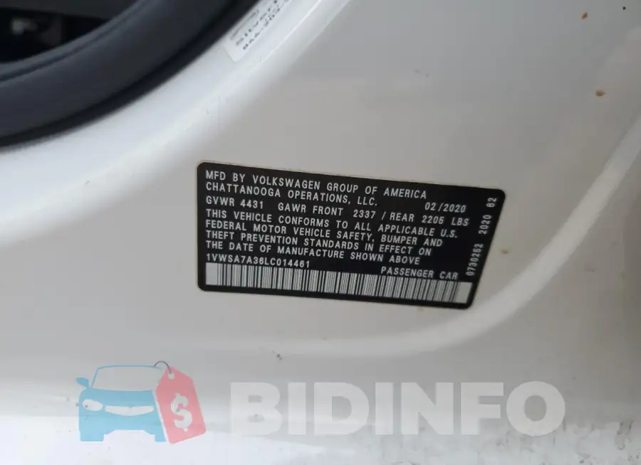 1VWSA7A36LC014461 Photo# 12