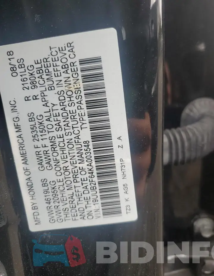 19UUB2F64KA003548 Photo# 12