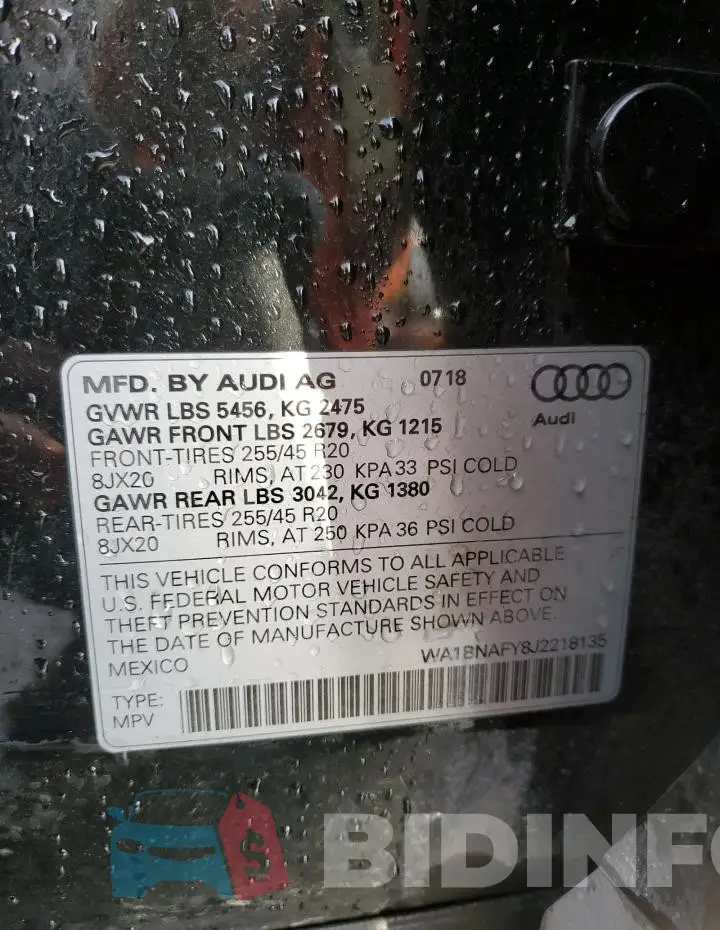 WA1BNAFY8J2218135 Photo# 13