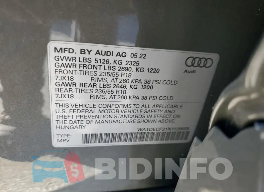WA1DECF31N1129558 Photo# 13