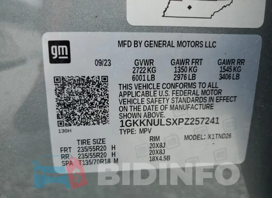 1GKKNULSXPZ257241 Photo# 14