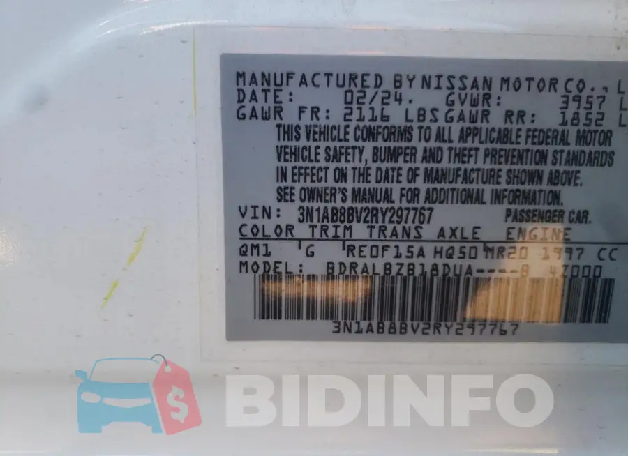 3N1AB8BV2RY297767 Photo# 12