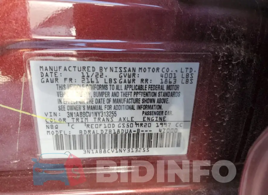 3N1AB8CV1NY313255 Photo# 12