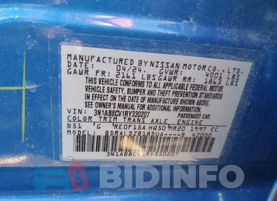 3N1AB8CV1RY330207 Photo# 12