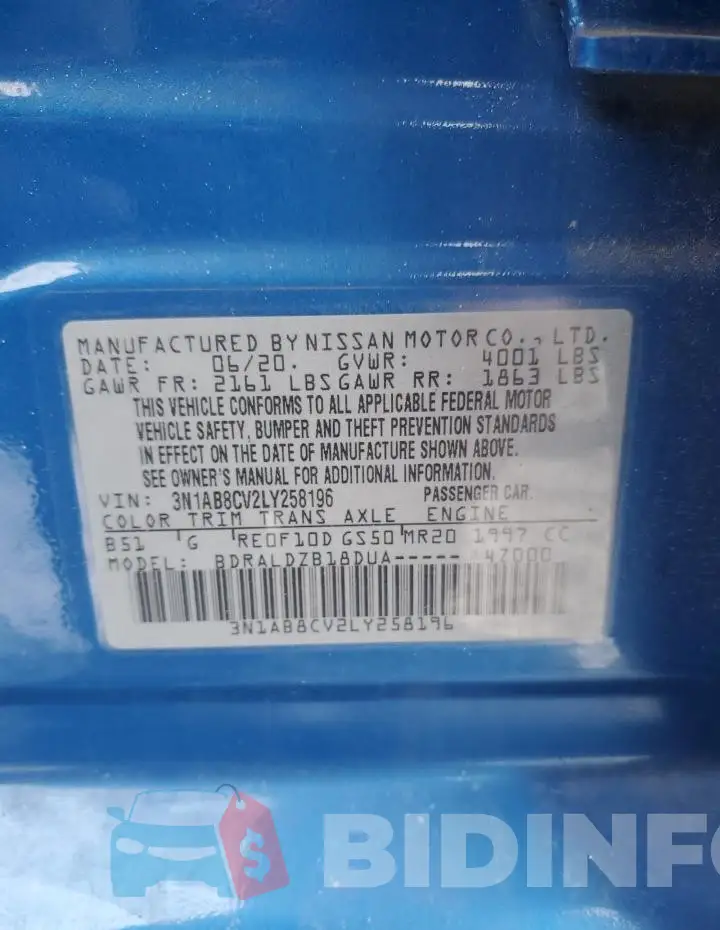 3N1AB8CV2LY258196 Photo# 12