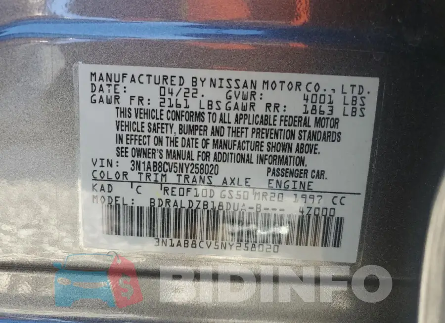 3N1AB8CV5NY258020 Photo# 12