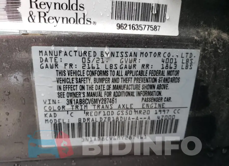 3N1AB8CV6MY287461 Photo# 12