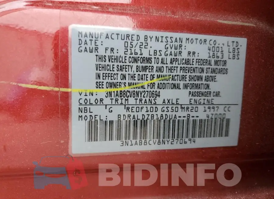 3N1AB8CV8NY270694 Photo# 13