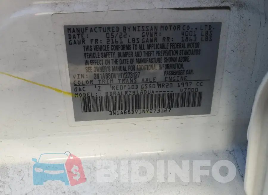 3N1AB8DV1NY273127 Photo# 12
