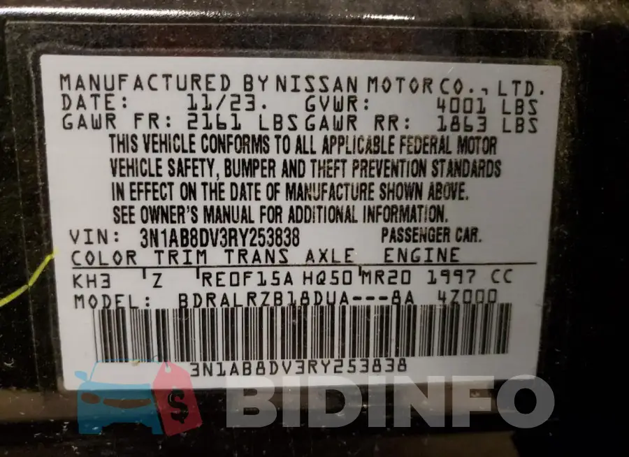 3N1AB8DV3RY253838 Photo# 13