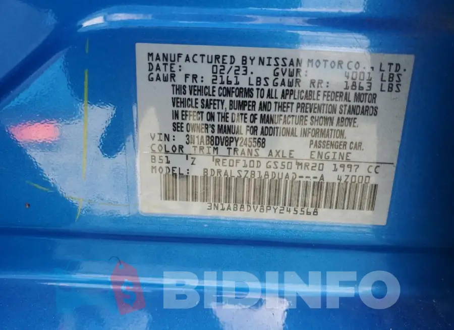 3N1AB8DV8PY245568 Photo# 12