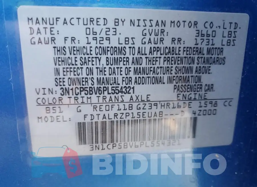 3N1CP5BV6PL554321 Photo# 12