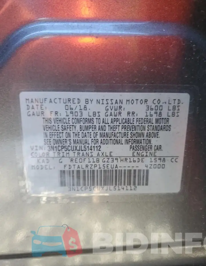 3N1CP5CUXJL514112 Photo# 12