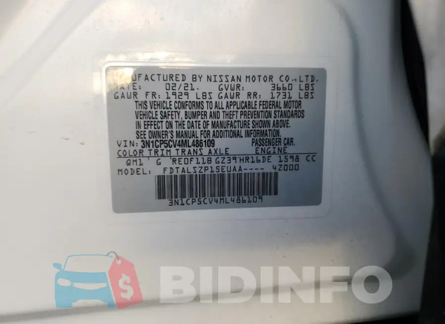 3N1CP5CV4ML486109 Photo# 14