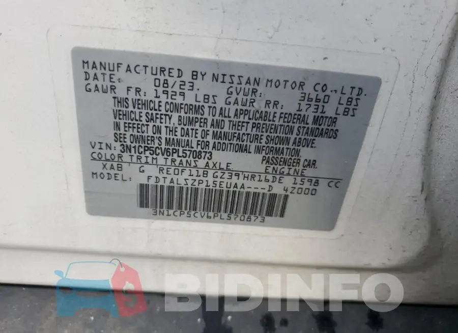 3N1CP5CV6PL570873 Photo# 12