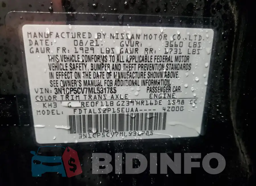 3N1CP5CV7ML531785 Photo# 12