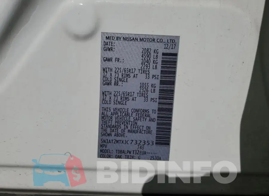 5N1AT2MTXJC732353 Photo# 13