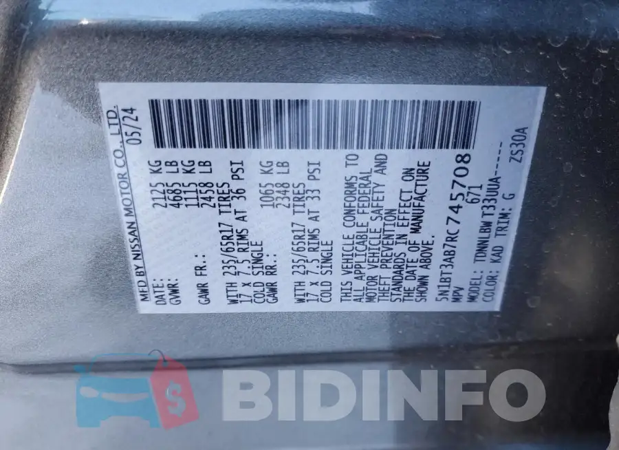 5N1BT3AB7RC745708 Photo# 13