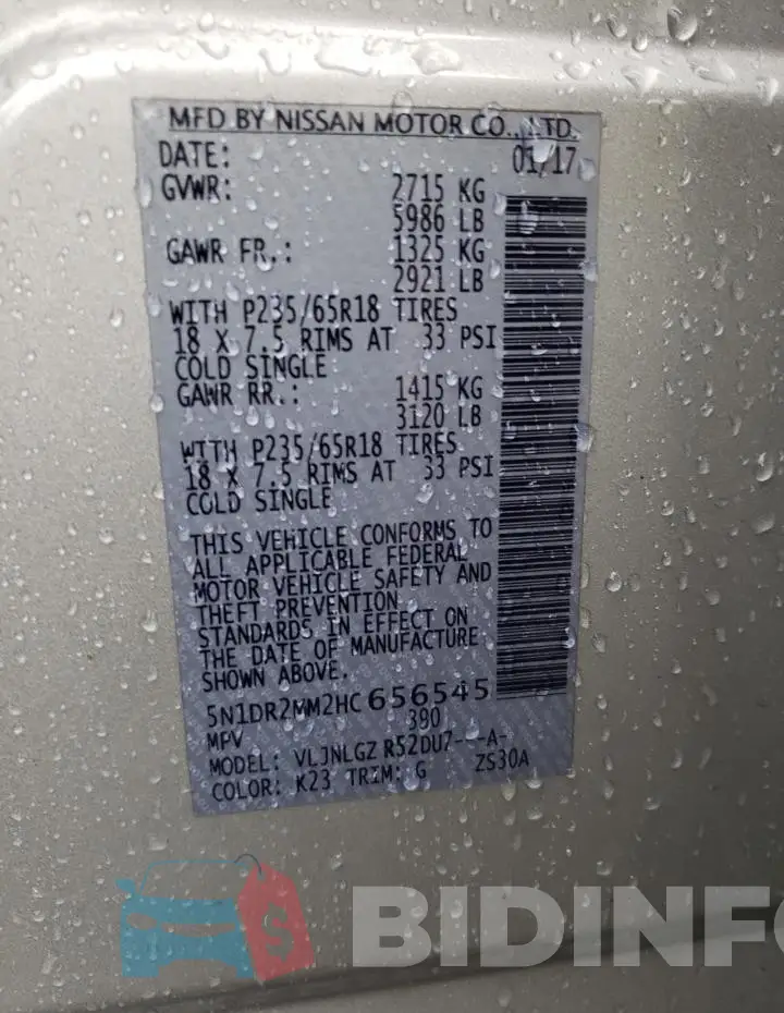 5N1DR2MM2HC656545 Photo# 13