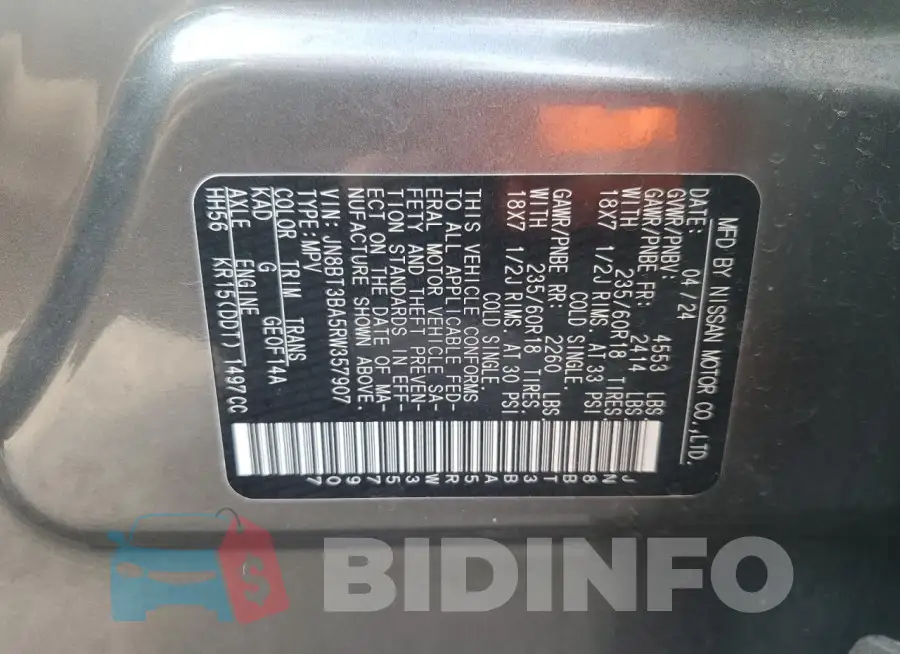 JN8BT3BA5RW357907 Photo# 14