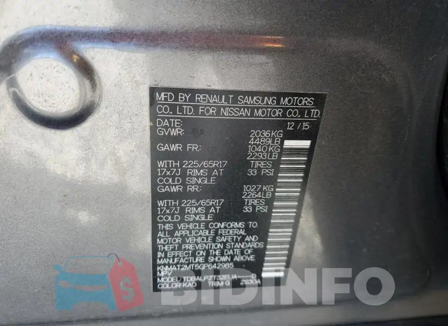 KNMAT2MT5GP642985 Photo# 13