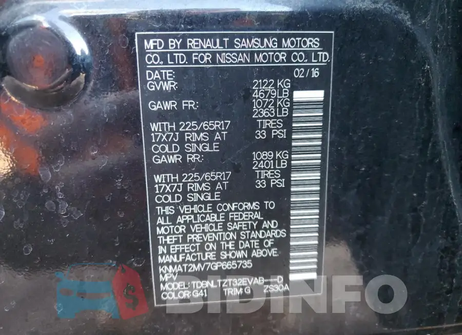 KNMAT2MV7GP665735 Photo# 13