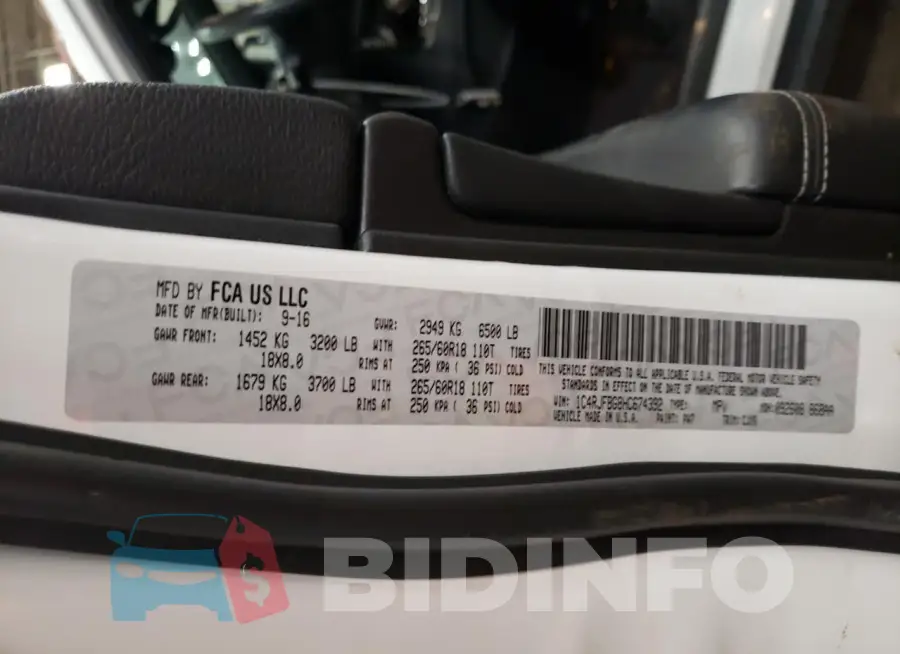 1C4RJFBG8HC674392 Photo# 14