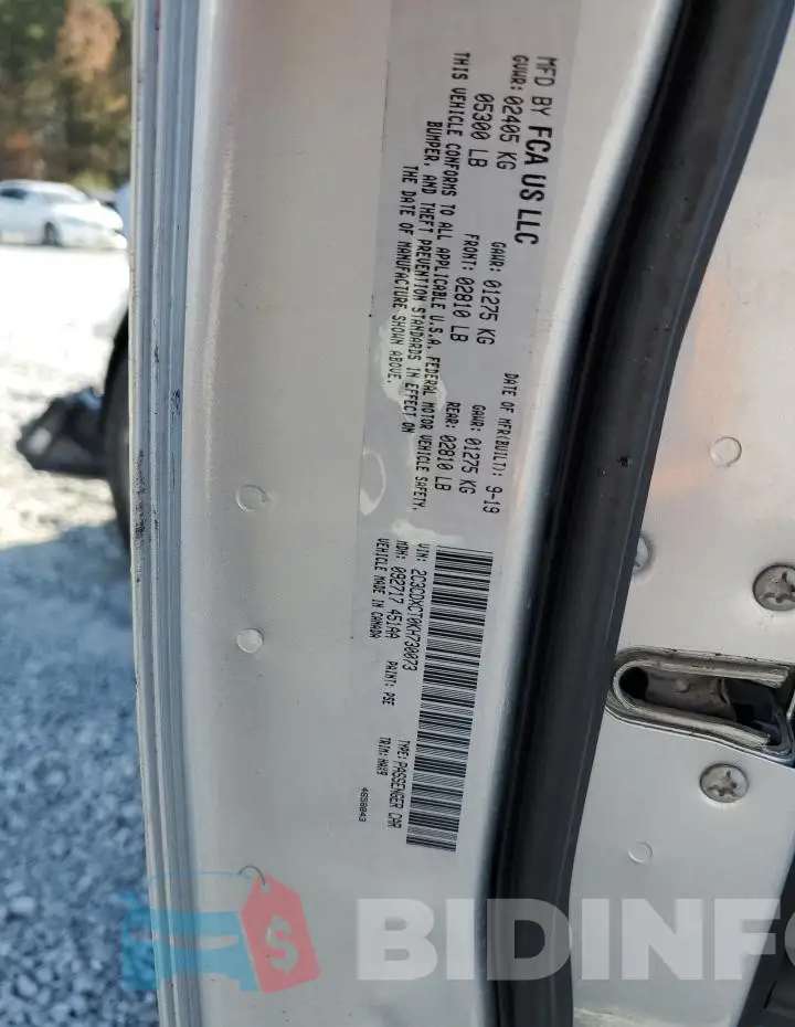 2C3CDXCT0KH730073 Photo# 12