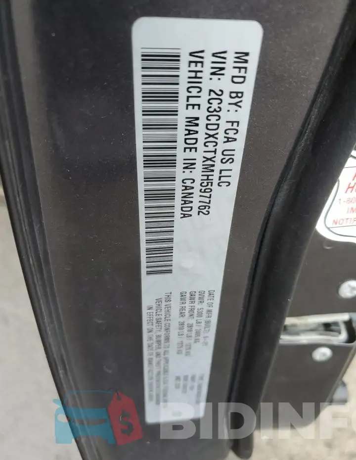 2C3CDXCTXMH597762 Photo# 13