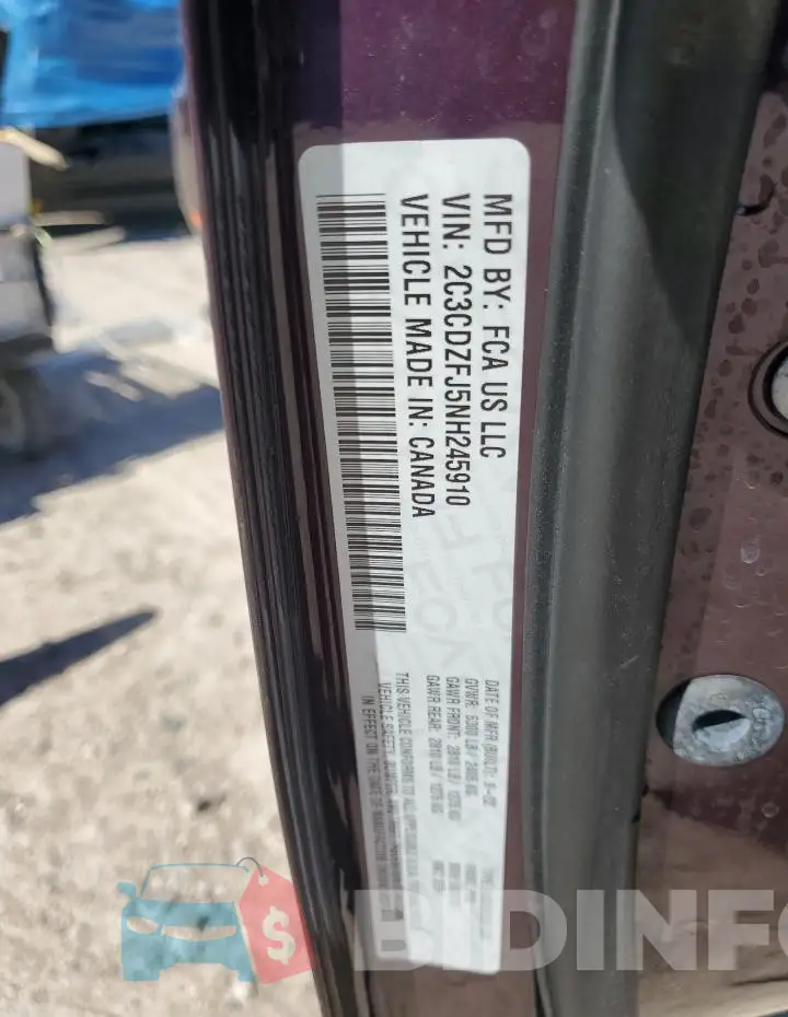 2C3CDZFJ5NH245910 Photo# 12