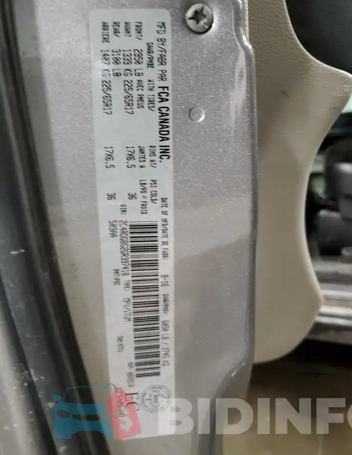 2C4RDGBG2GR397418 Photo# 14