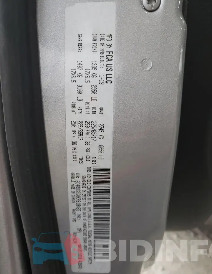 2C4RDGEG0KR618485 Photo# 14